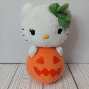Jakks Pacific Sanrio 2011 Hello Kitty Jack O Lantern Pumpkin Halloween Plush